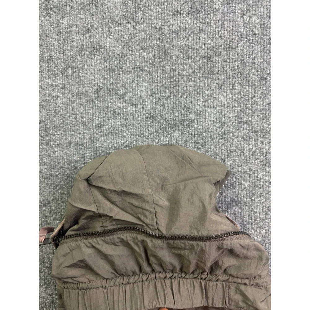 Sandwich Windbreaker Jacket Womens 38 Olive Green Zip Up Hidden Hood Utility - Picture 7 of 7